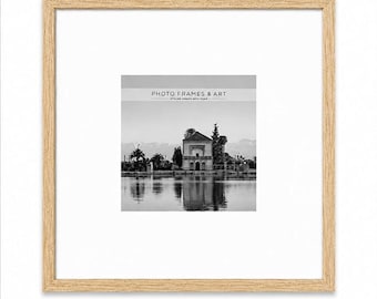 20x20" for 8x8" Wooden Oak Effect Photo Frame - Square Picture Frames For Wall Hanging