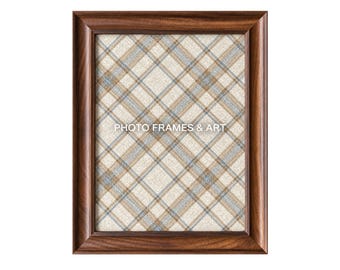 Brown Photo Frame, Walnut Wood Effect Picture Frame, 7x5 10x8 A4, Real Glass, Portrait Landscape, Rustic Traditional Photo Frame