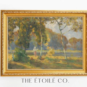 Antique Artwork Print, Forest Woman Painting, Old Wall Art, Classic Home Decor