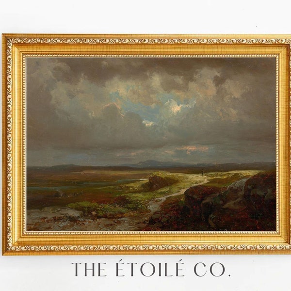 Stormy Scotland Landscape Print, Vintage Moody Landscape, Framed Moody Scenery Oil Painting, Framed Art, Moody Landscape, Vintage Landscape