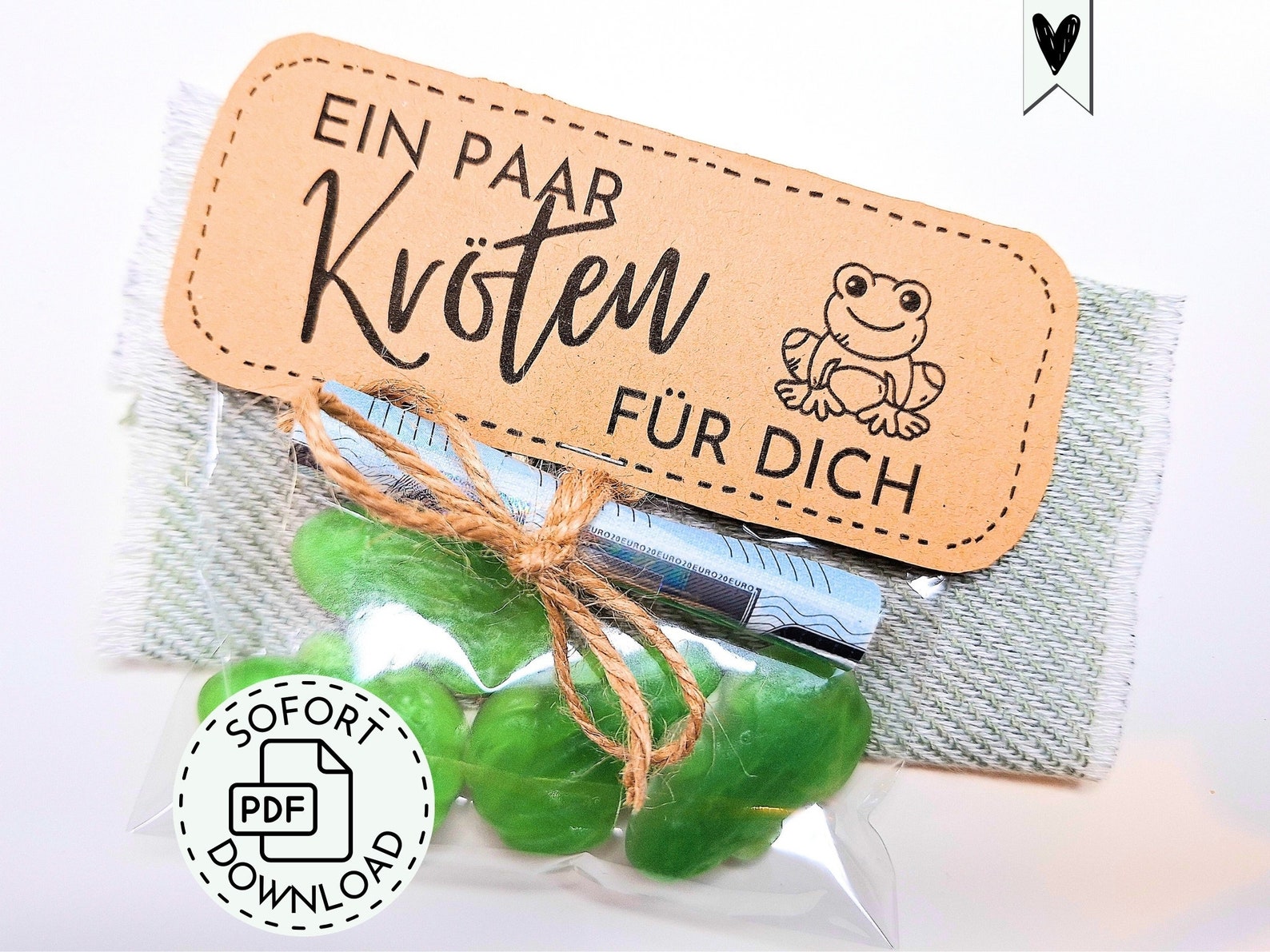 Geldgeschenk DIY Ein paar Kröten für Dich I Druckvorlage PDF I