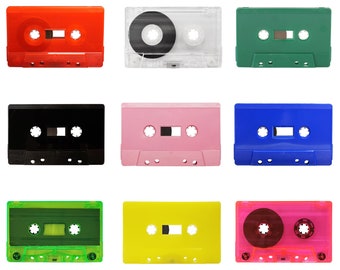 blank pro grade cassette tape for personal recording with Case (Pack of 10) - 60 Minute Record Time  | Custom Tape for mixtape