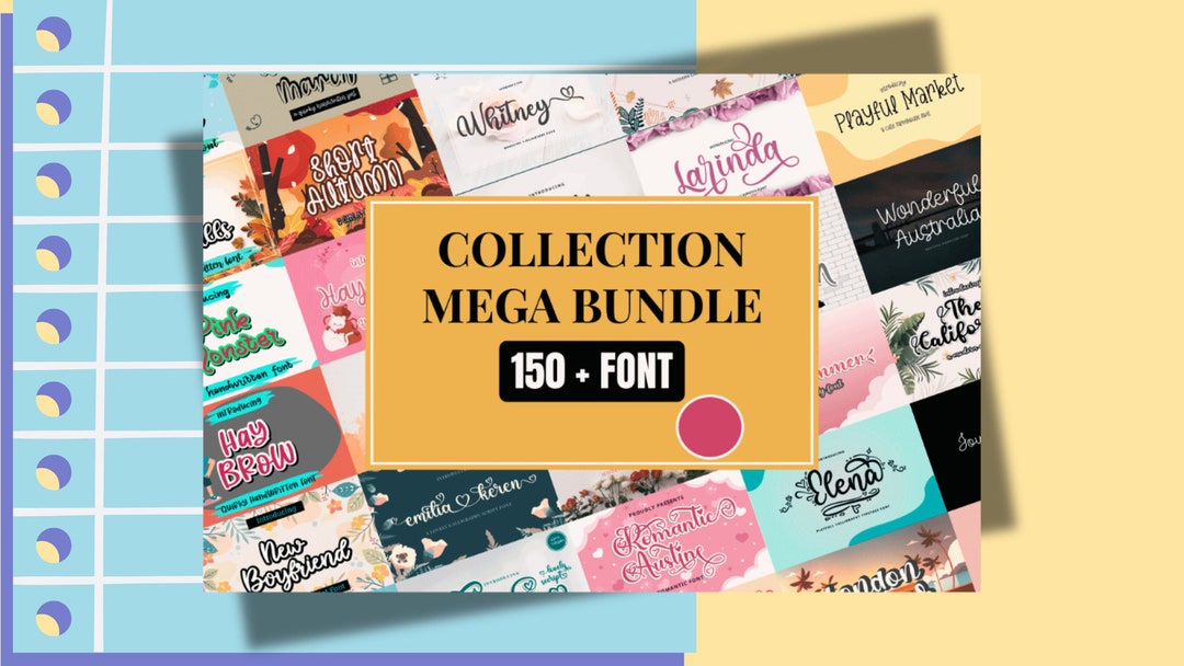 Mega Font Bundle Instant Digital Download procreate Prints Vintage ...