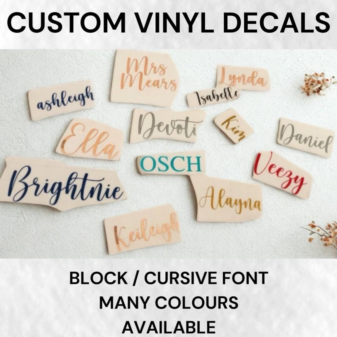 Personalized Vinyl Name Decals | Custom DIY Labels - Etsy