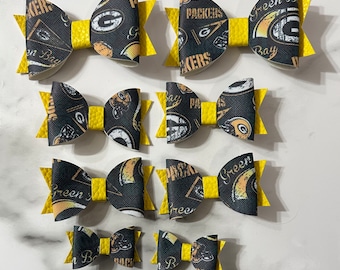 Faux Leather Football Bow