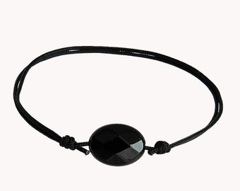 Bracelet cordon adulte avec pierre naturelle Onyx