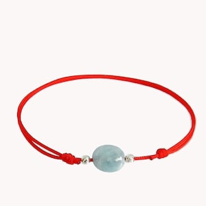 Damen-Schnurarmband mit natürlichem Aquamarin-Stein
