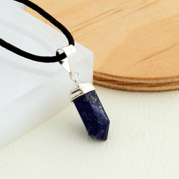 Pendentif pointe en pierre Lapis Lazuli et argent