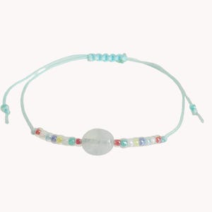Damen-Kordelarmband mit natürlichem Aquamarin