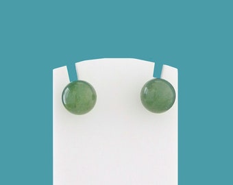 Boucles d'oreille boules en pierre Aventurine sur argent