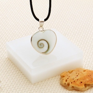 Silver heart pendant Eye of Saint Lucia