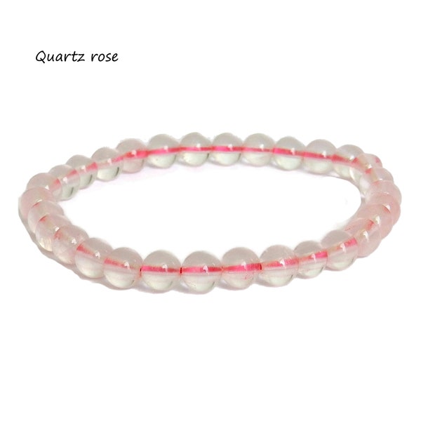 Bracelet femme en pierre véritable Quartz rose