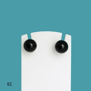 Earrings Stone Balls Onyx on Silver