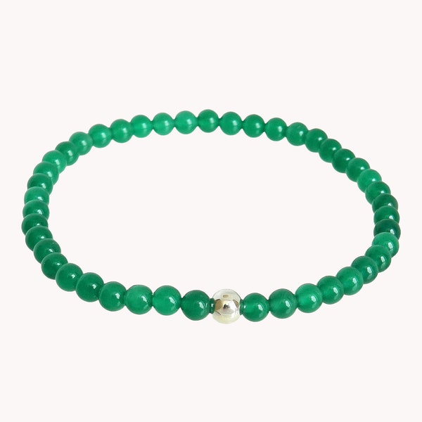 Bracelet femme en pierre Agate verte véritable