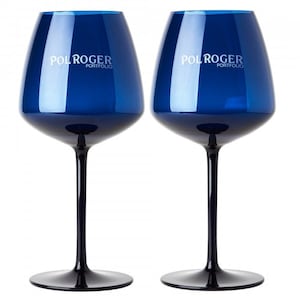 2 X POL ROGER Champagne BLUE Poolside Hot Tub Acrylic Flutes Glasses Unboxed