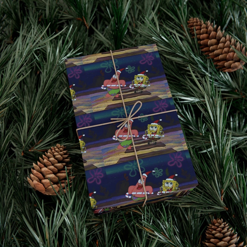 Spongebob Gift Wrap Papers Etsy