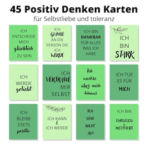 45 Zuspruch Karten, Digital, sofort Download, A4, zum ausschneiden, positiv Denken, für Selbstliebe und Toleranz, Visionboards, Meditation