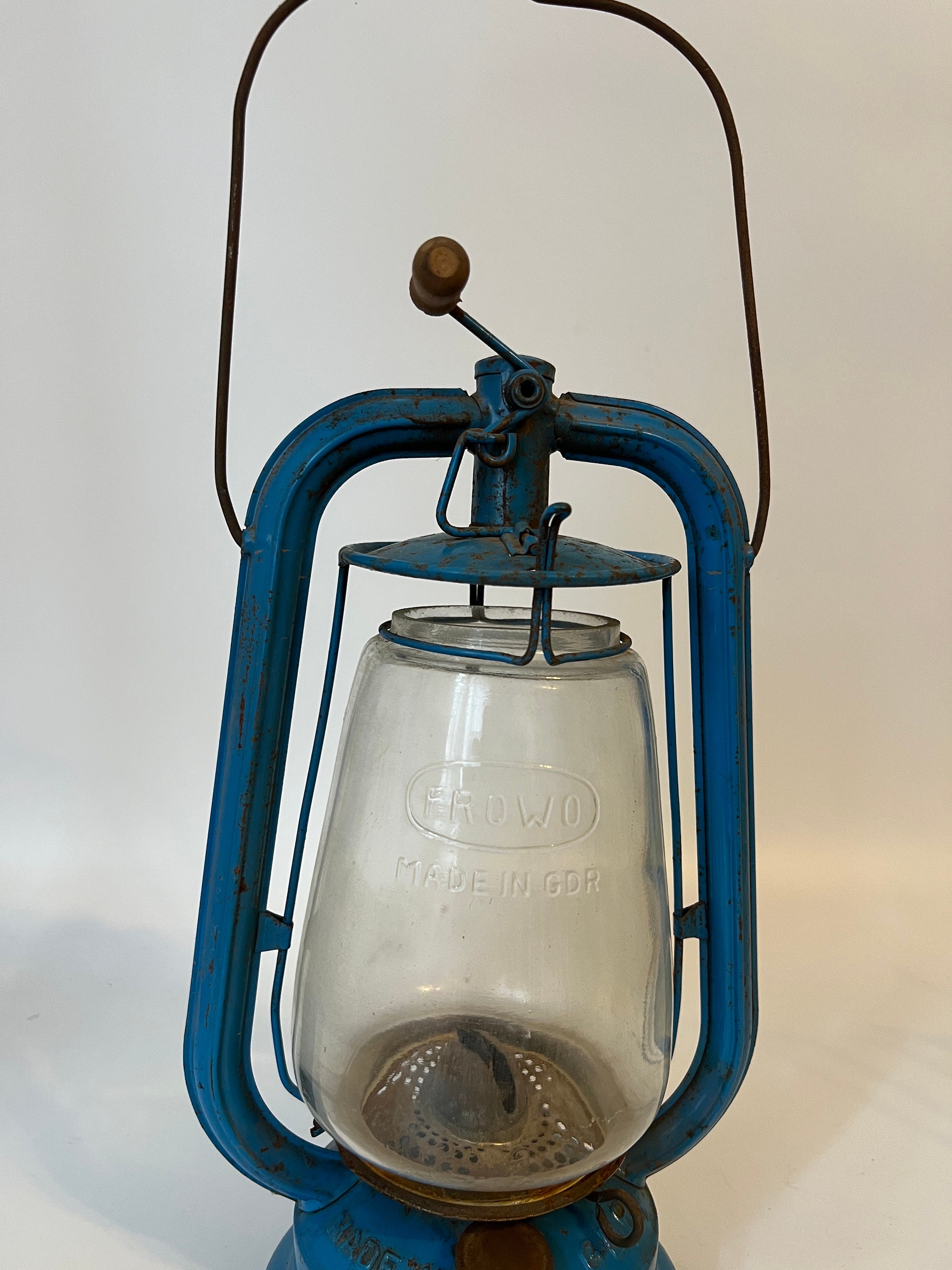 Vintage 70s Petroleum Lamp FROWO 420 Made in GDR in Blue - Etsy