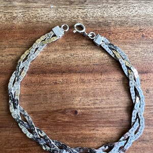 Vintage 60s 70s 80s Bracelet 835 Silver Silver Bracelet Braided