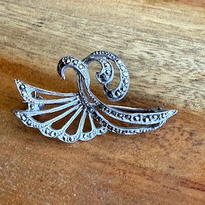 Vintage Art Nouveau broche strik broche markasiet 835 zilver zilveren broche markasiet broche
