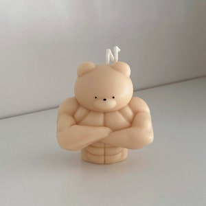 Buff Bear Candle | Pillar Candles | Soy & Beeswax Candles | Cute Candles | Home Decor