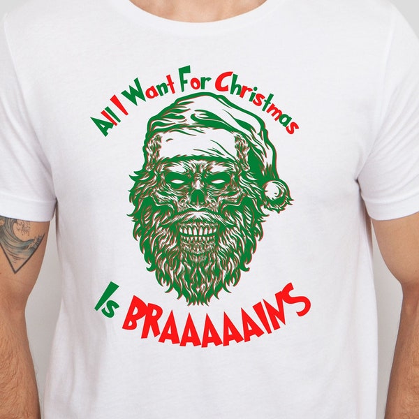 Zombie Christmas Shirt, Clever Christmas Tee, Funny Zombie Santa Tshirt, Scary Zombie T-shirt, Holiday Shirt, Funny Holidays Tee, Gift for