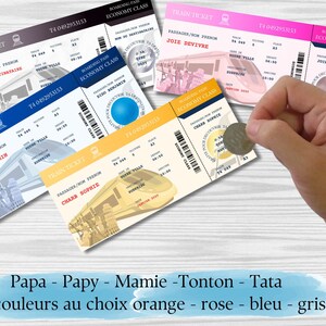 Carte annonce grossesse - carte à gratter - Billet de train message 画像 3