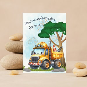 Carte joyeux anniversaire, carte prénom personnalisable astronaute, carte thème cosmonaute