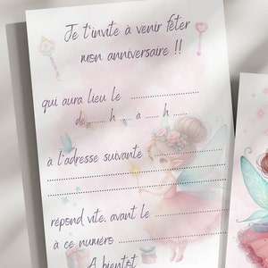 Carte invitation anniversaire - carte anniversaire personnalisable - carte anniversaire fée, lot de 6/8/10/12 cartes avec enveloppes... image 4