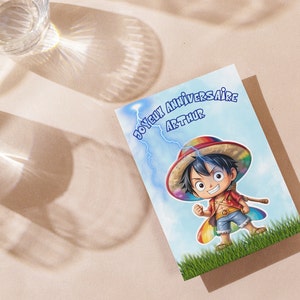 Carte anniversaire personnalisée , carte thème one piece, luffy, image 5