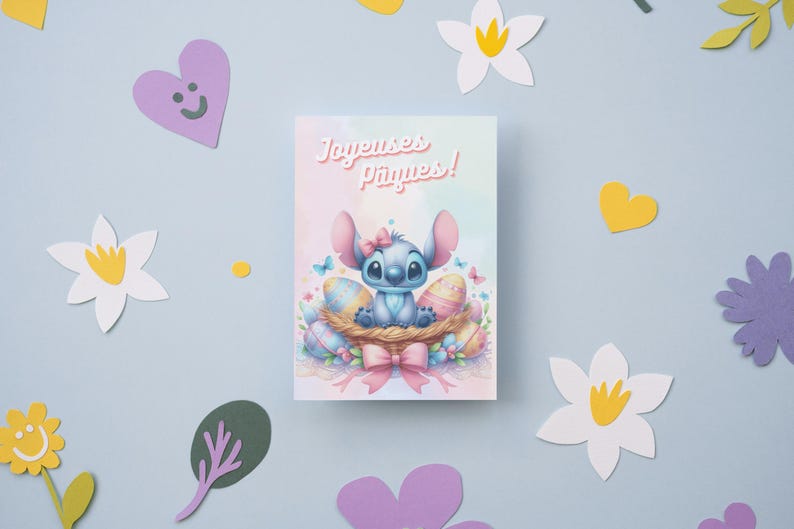 Cartão de feliz Páscoa, cartão de nome de ponto personalizável, cartão com tema de ponto de Páscoa 8