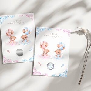 Carte à gratter fille ou garçon - carte à gratter annonce sexe bébé 画像 4