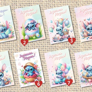 Cartão de feliz Páscoa, cartão de nome de ponto personalizável, cartão com tema de ponto de Páscoa imagem 10