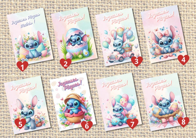 Cartão de feliz Páscoa, cartão de nome de ponto personalizável, cartão com tema de ponto de Páscoa imagem 10
