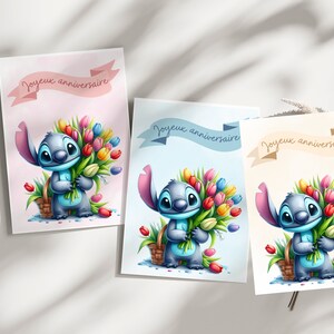 Carte anniversaire stitch - carte thème stitch - joyeux anniversaire - bonne fête - image 4