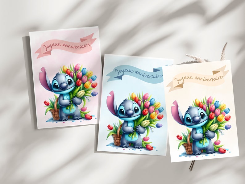 Carte anniversaire stitch - carte thème stitch - joyeux anniversaire - bonne fête - image 4
