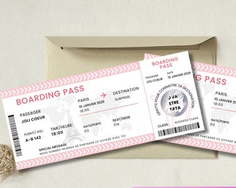 Zwangerschapsaankondigingskaart - kraslot - vliegticketbericht