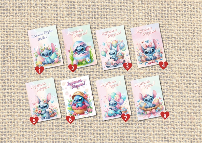 Cartão de feliz Páscoa, cartão de nome de ponto personalizável, cartão com tema de ponto de Páscoa imagem 1