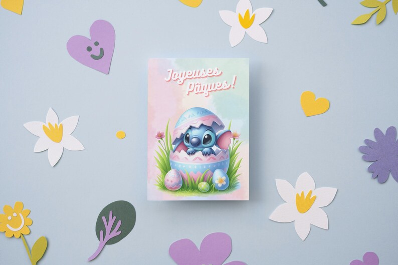 Cartão de feliz Páscoa, cartão de nome de ponto personalizável, cartão com tema de ponto de Páscoa 2