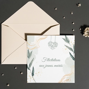 Carte de félicitations mariage