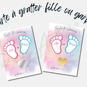 Gratta e vinci per ragazza o ragazzo - gratta e vinci per l'annuncio del sesso del bambino - baby shower