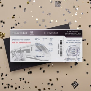 Carte annonce grossesse - carte à gratter - Billet de train message 画像 5