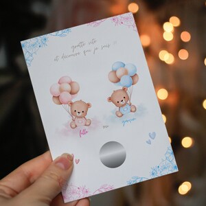 Carte à gratter fille ou garçon - carte à gratter annonce sexe bébé 画像 6