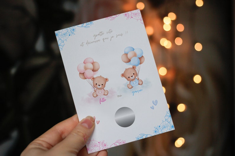 Carte à gratter fille ou garçon - carte à gratter annonce sexe bébé 画像 6