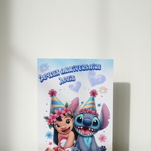 Carte anniversaire stitch - carte thème stitch - joyeux anniversaire - bonne fête - image 2