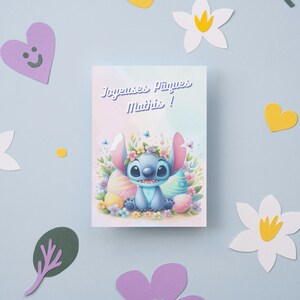 Cartão de feliz Páscoa, cartão de nome de ponto personalizável, cartão com tema de ponto de Páscoa 1