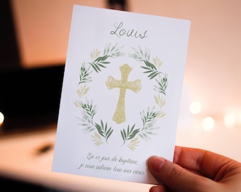 Double Baptism Card – A6 Format – Personalized card with first name and date