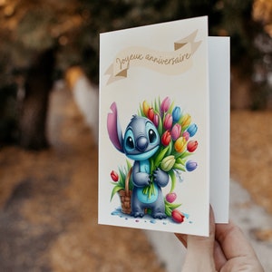 Carte anniversaire stitch - carte thème stitch - joyeux anniversaire - bonne fête - image 7