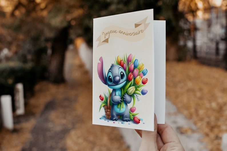 Carte anniversaire stitch - carte thème stitch - joyeux anniversaire - bonne fête - image 7