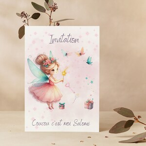 Carte invitation anniversaire - carte anniversaire personnalisable - carte anniversaire fée, lot de 6/8/10/12 cartes avec enveloppes... image 2